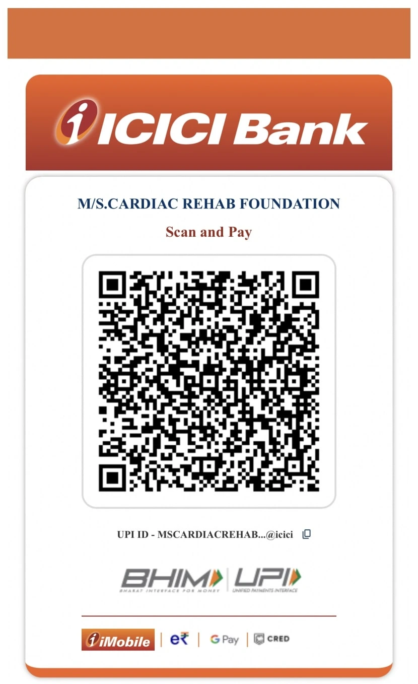 ICICI Bank UPI QR code for M/S. Cardiac Rehab Foundation: scan and pay